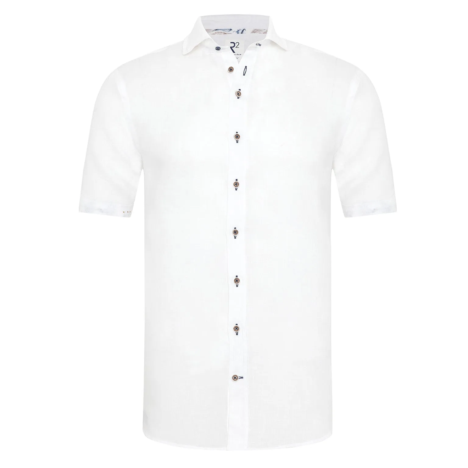 Short-sleeve linen shirt