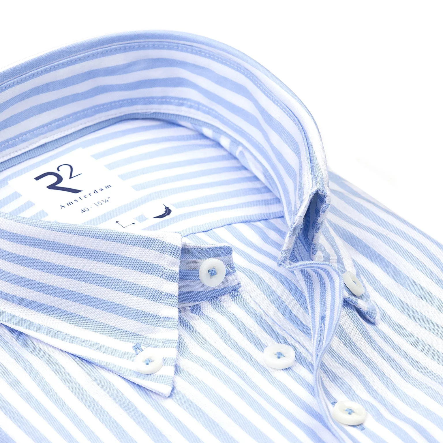 Short-sleeve striped Tencel blend shirt