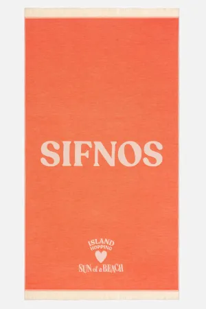 Sifnos Orange | Feather Beach Towel