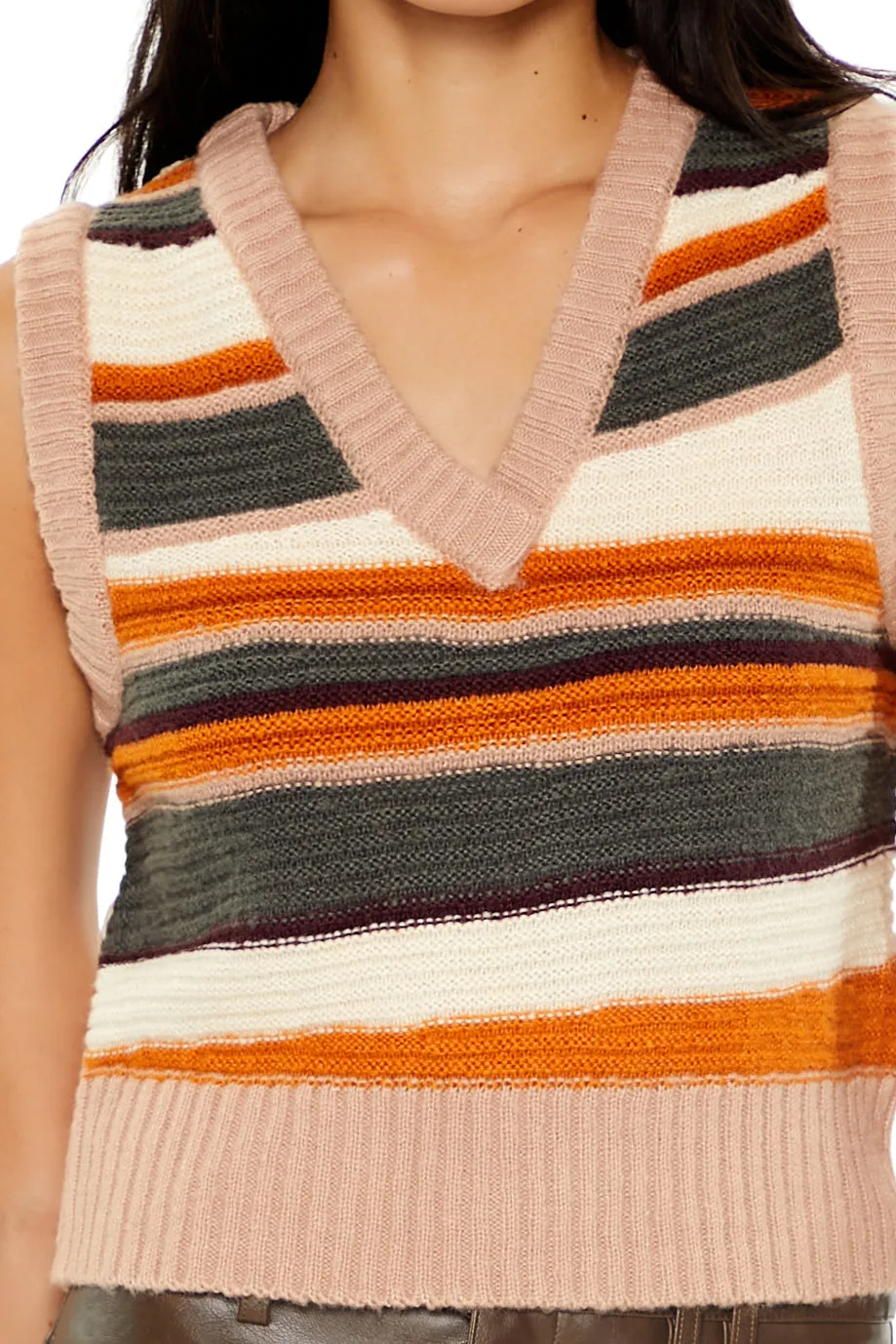Sleeveless Knit Top - Orange