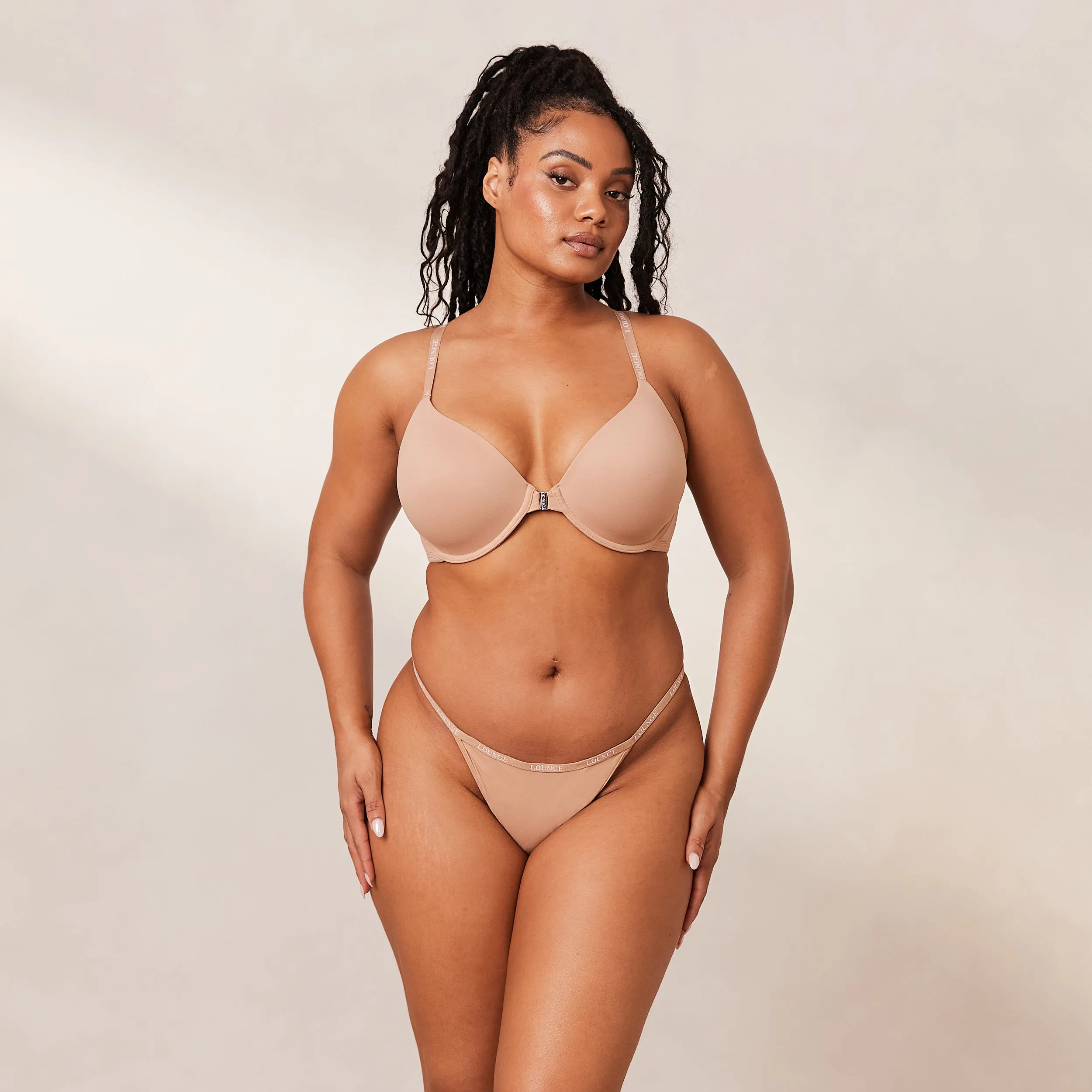 Smooth Front Fastening T-shirt Soutien-Gorge - Miel