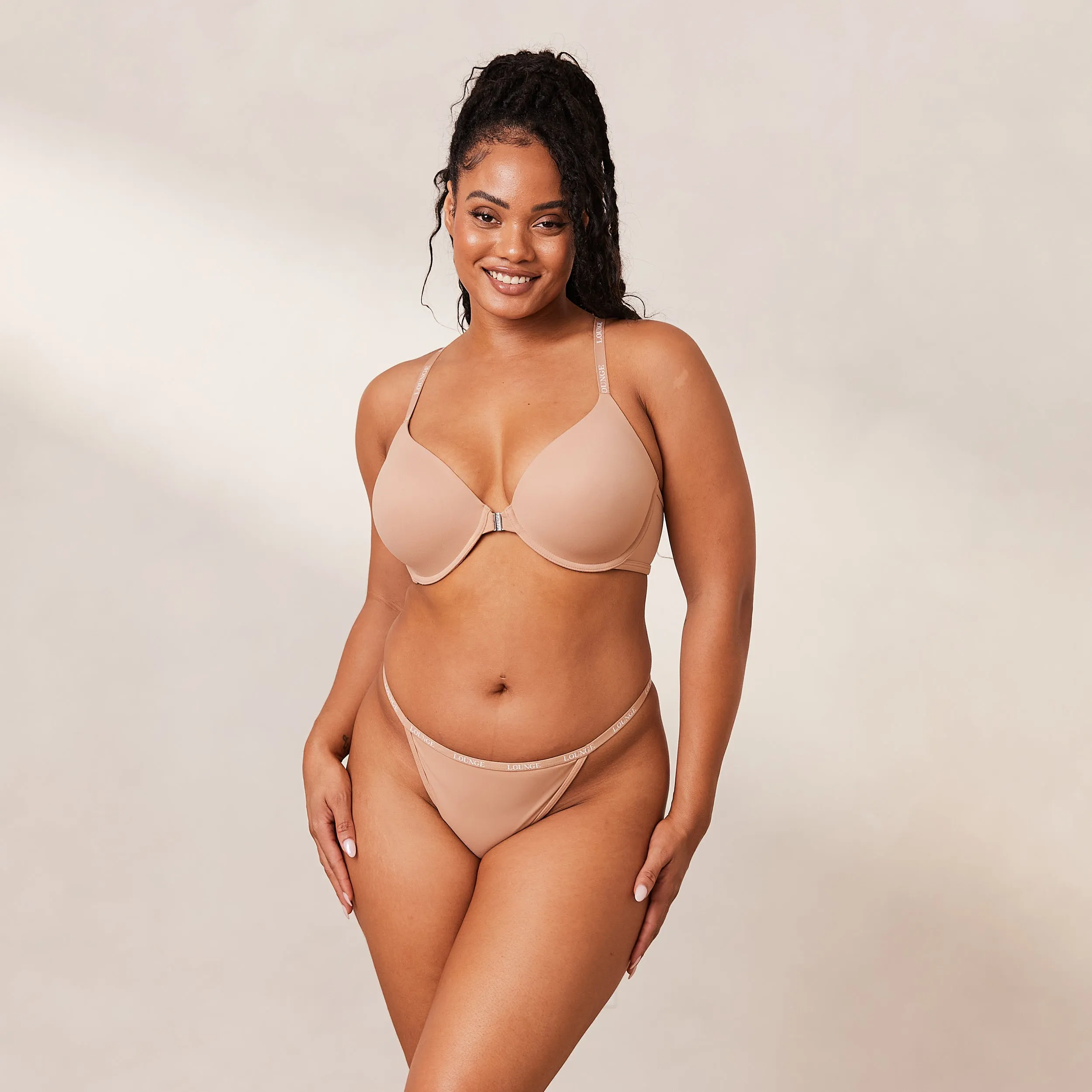 Smooth Front Fastening T-shirt Soutien-Gorge - Miel