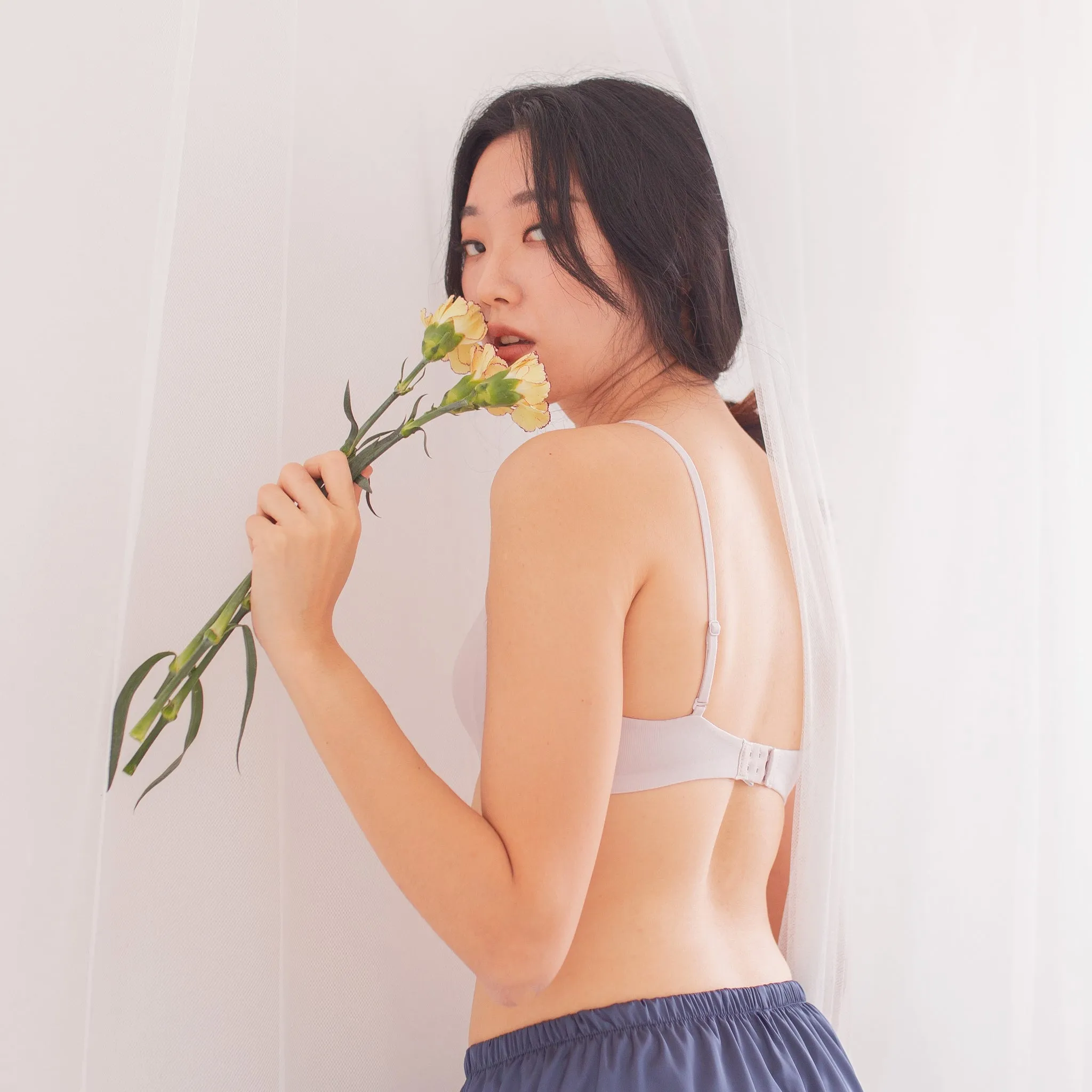 Snuggly Lightly-Lined Wireless Bra (Cotton x Modal Blend Fabric) in Dusty Pink (Size XL Only)