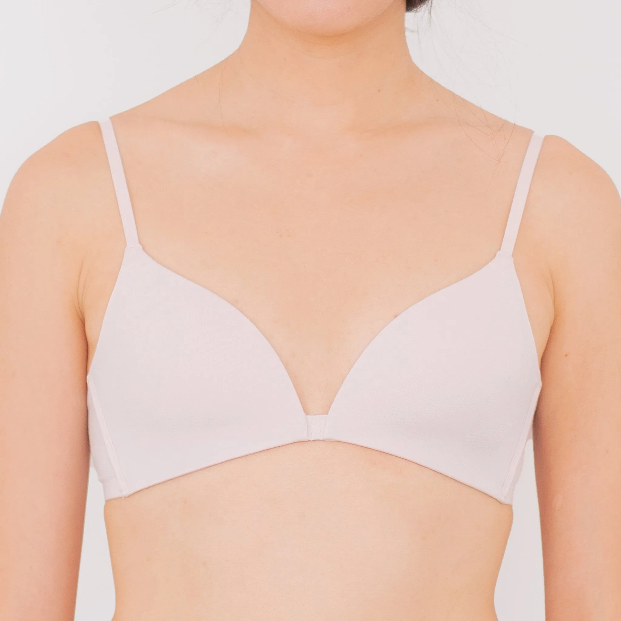 Snuggly Lightly-Lined Wireless Bra (Cotton x Modal Blend Fabric) in Dusty Pink (Size XL Only)