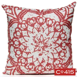 Stamped Flower Pillow - Watermelon