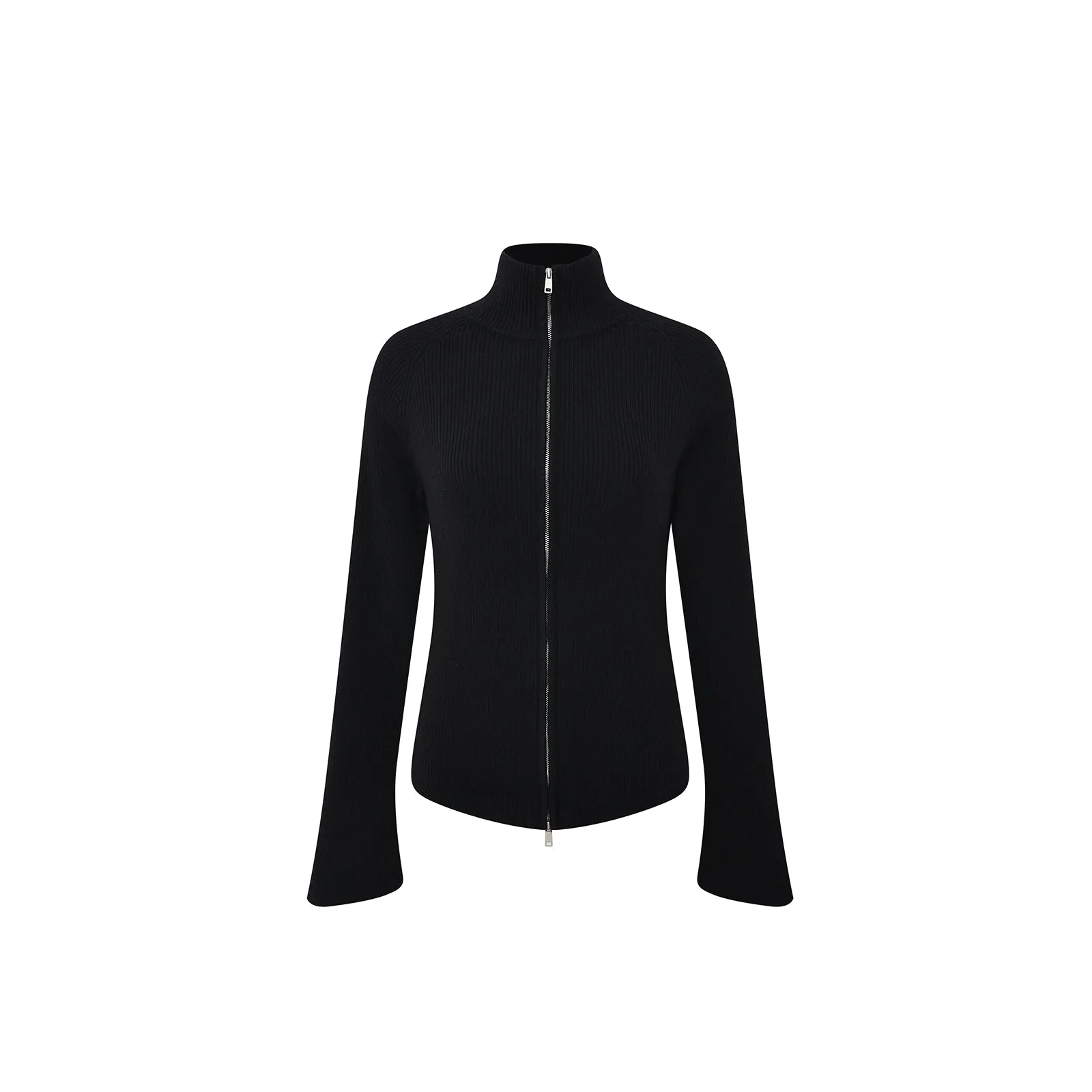 Stand Collar Zip-Up Sweater