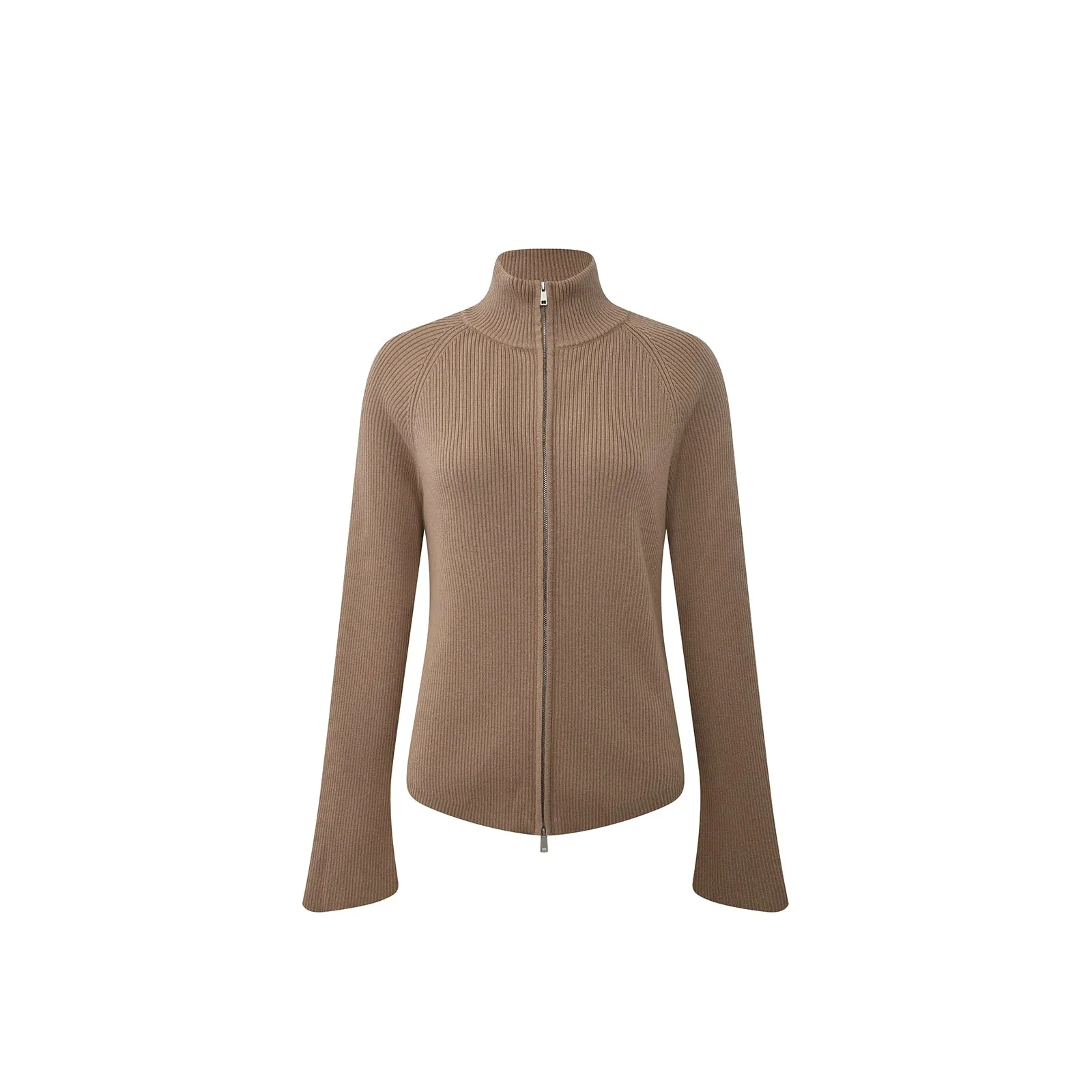 Stand Collar Zip-Up Sweater