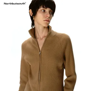 Stand Collar Zip-Up Sweater