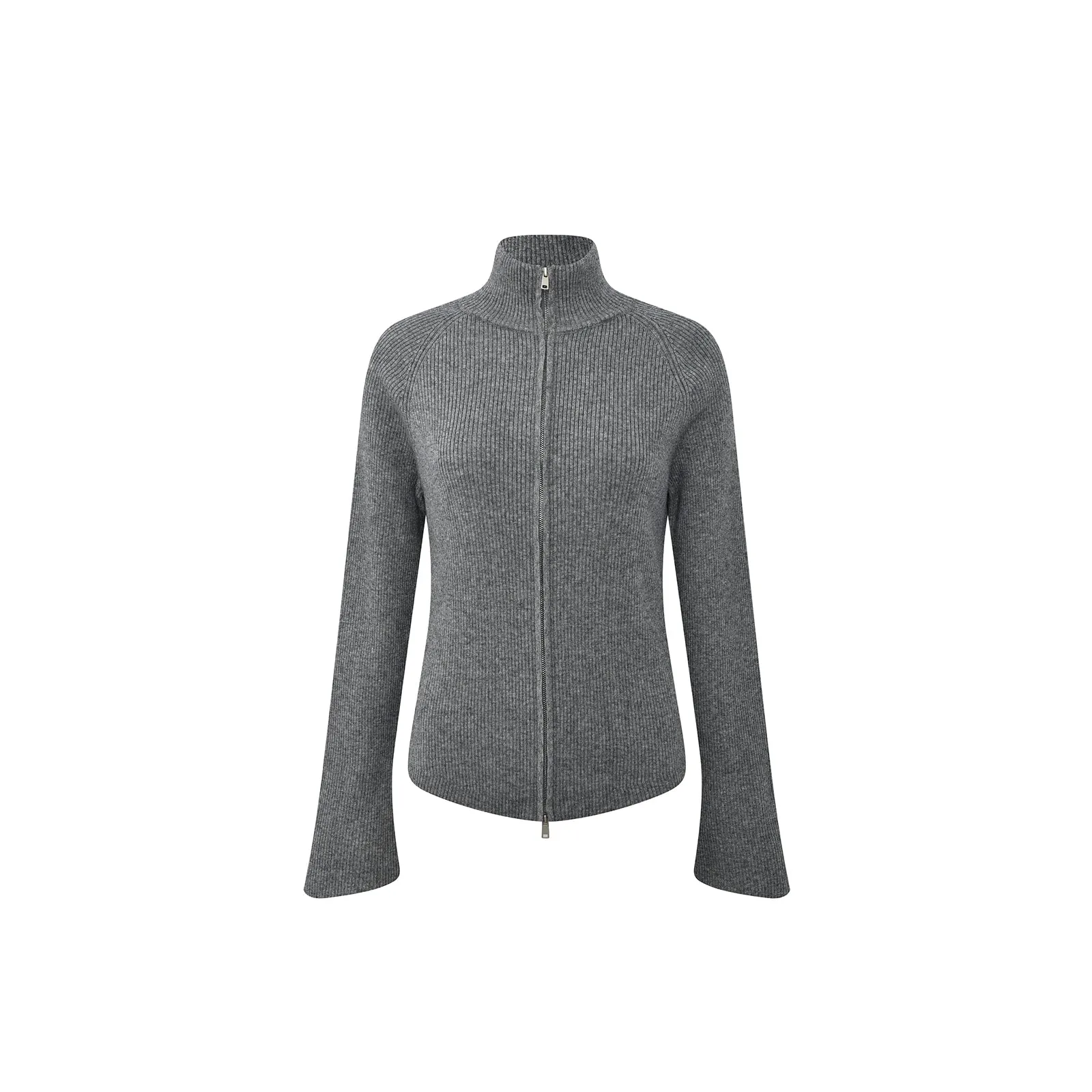Stand Collar Zip-Up Sweater