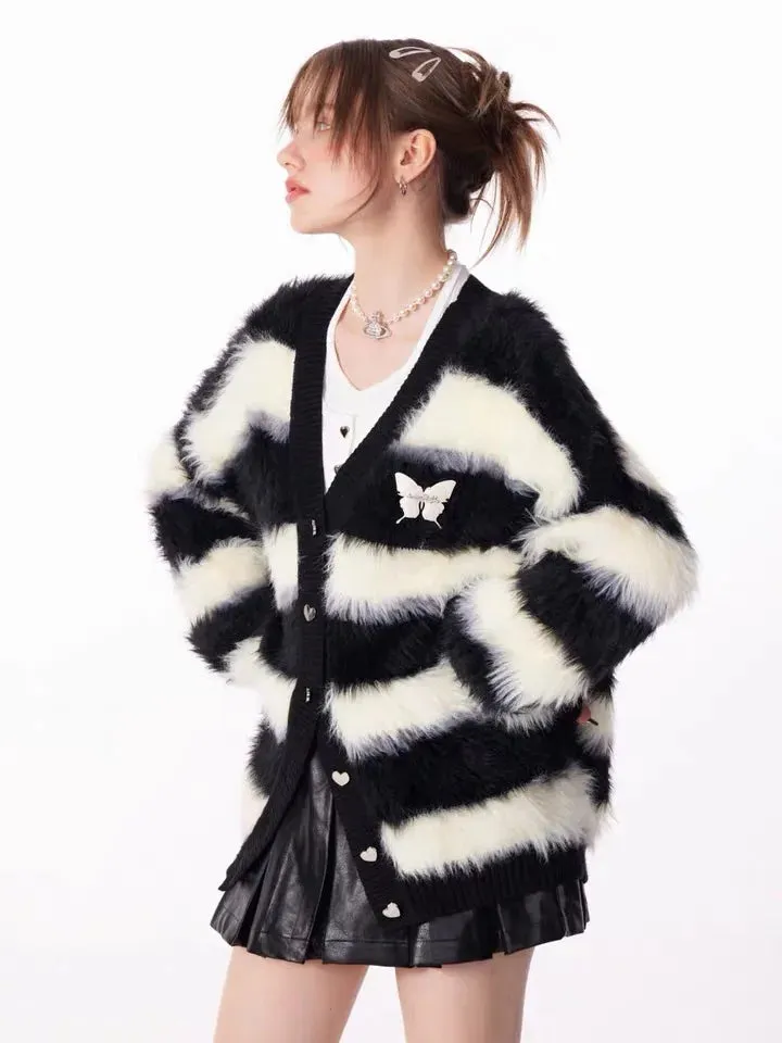 Striped Print Cardigan