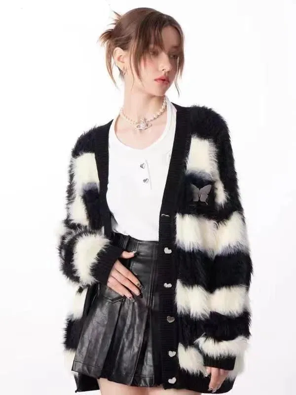 Striped Print Cardigan