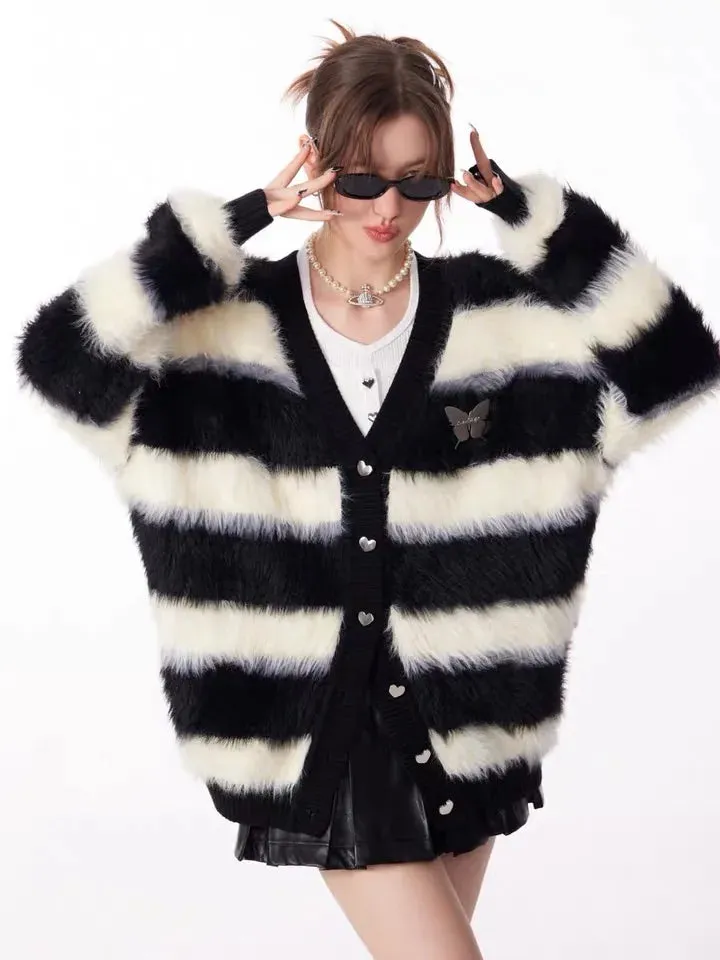 Striped Print Cardigan