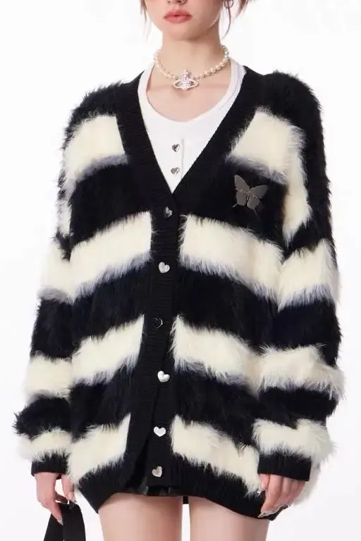 Striped Print Cardigan