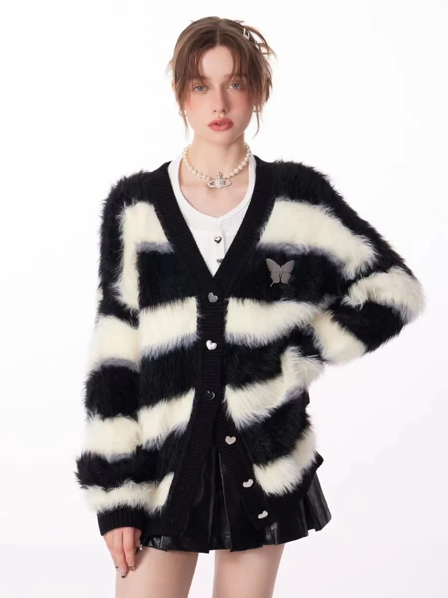 Striped Print Cardigan