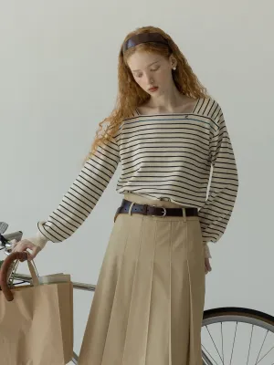 Striped Square-Neck Sweater