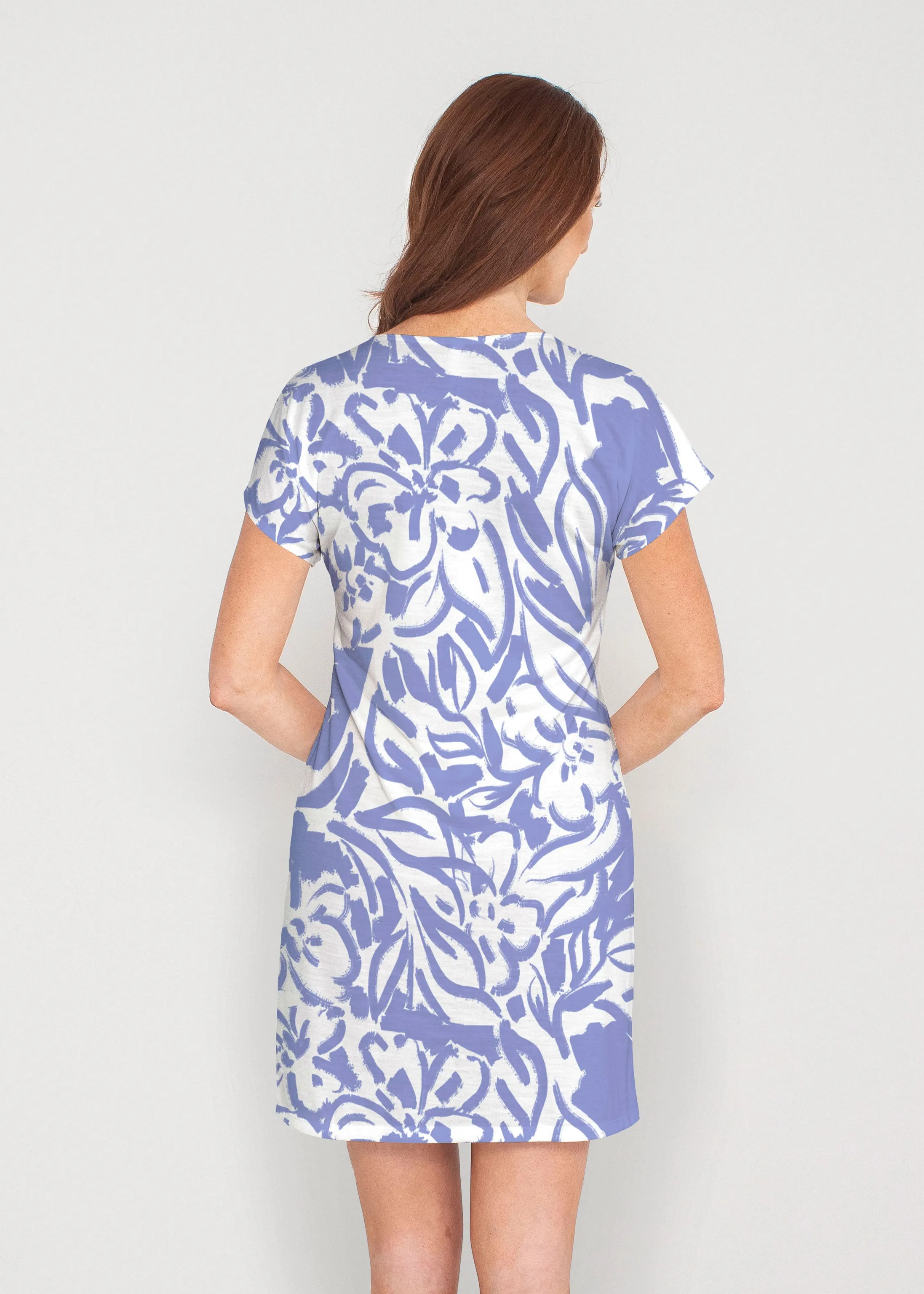 Summer Breeze Perri (8164) ~ French Terry Short Sleeve Crew Dress