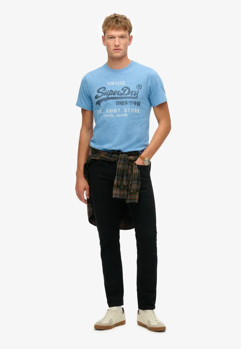 Superdry Vintage Logo Classic Relaxed T-Shirt - Fresh Blue Grit
