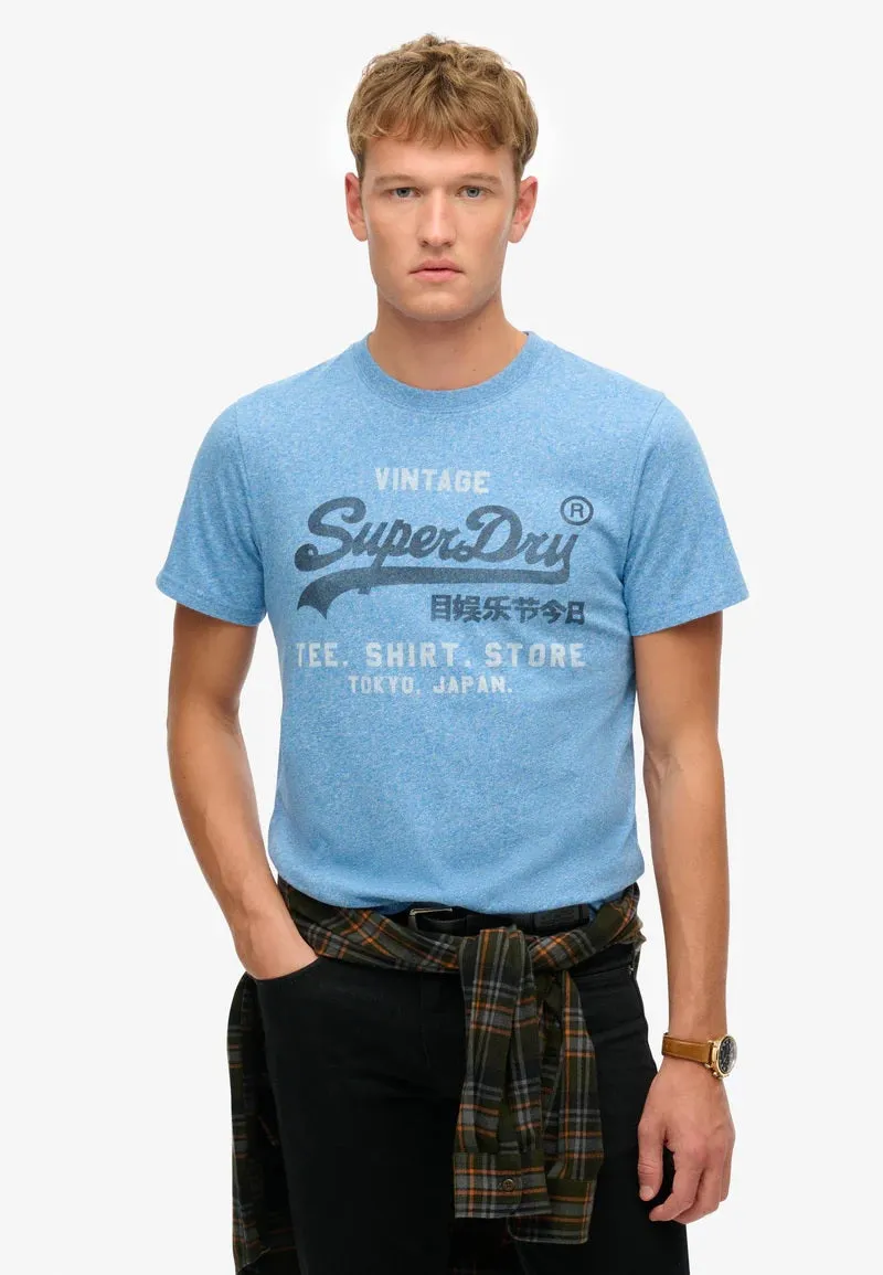 Superdry Vintage Logo Classic Relaxed T-Shirt - Fresh Blue Grit
