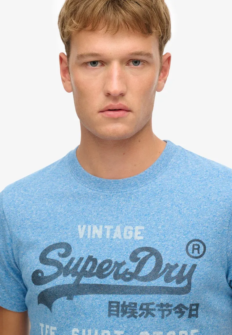 Superdry Vintage Logo Classic Relaxed T-Shirt - Fresh Blue Grit