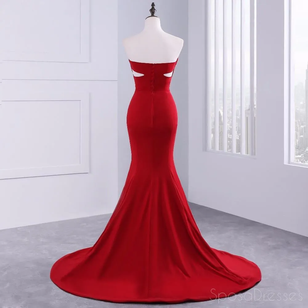 Sweetheart Sexy Red Mermaid Evening Prom Dresses, Popular Unique Party Prom Dress, Custom Long Prom Dresses, Cheap Formal Prom Dresses, 17169