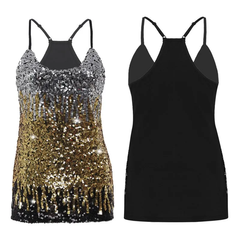 T Shirt Disco Paillettes Femme