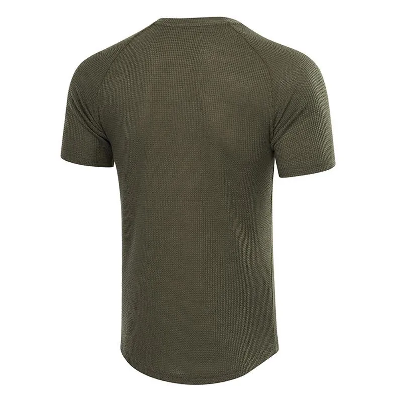 T-shirt à manches raglan et col henley gaufré vintage