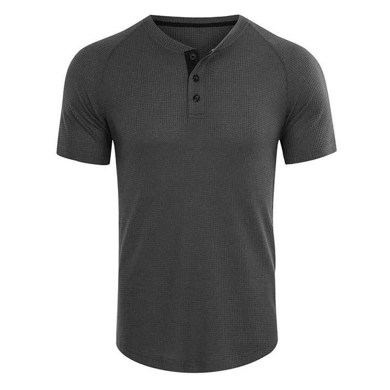 T-shirt à manches raglan et col henley gaufré vintage