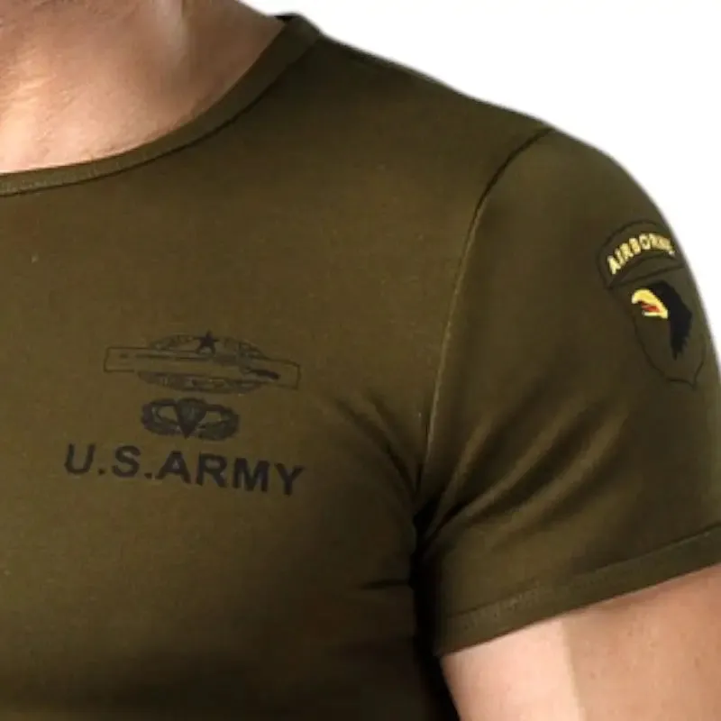 T shirt vert militaire homme