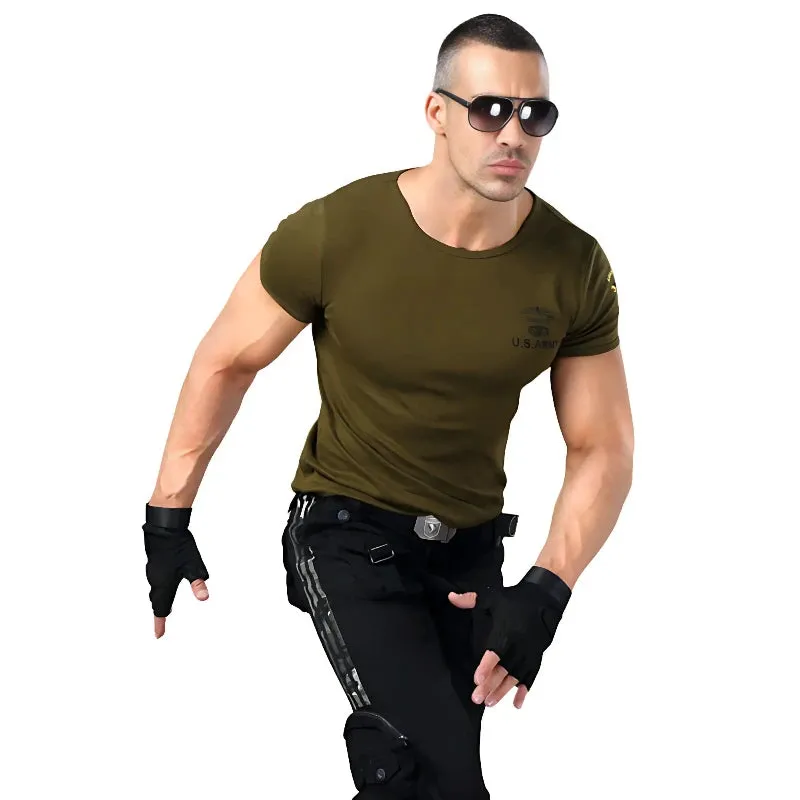 T shirt vert militaire homme