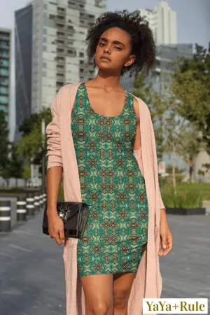Teal African Print Dress