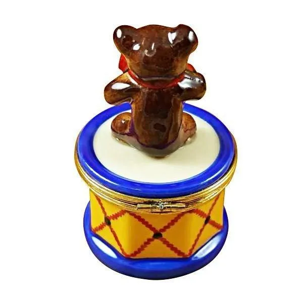 Teddy Bear on Drum limoges box