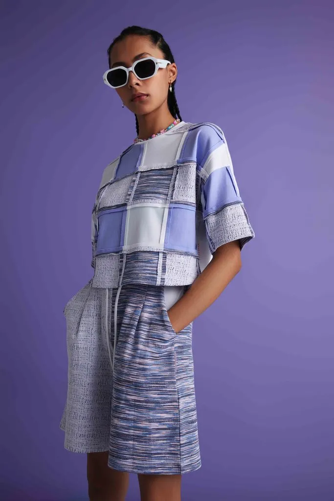 Tetris Effect Tee - Blue and White