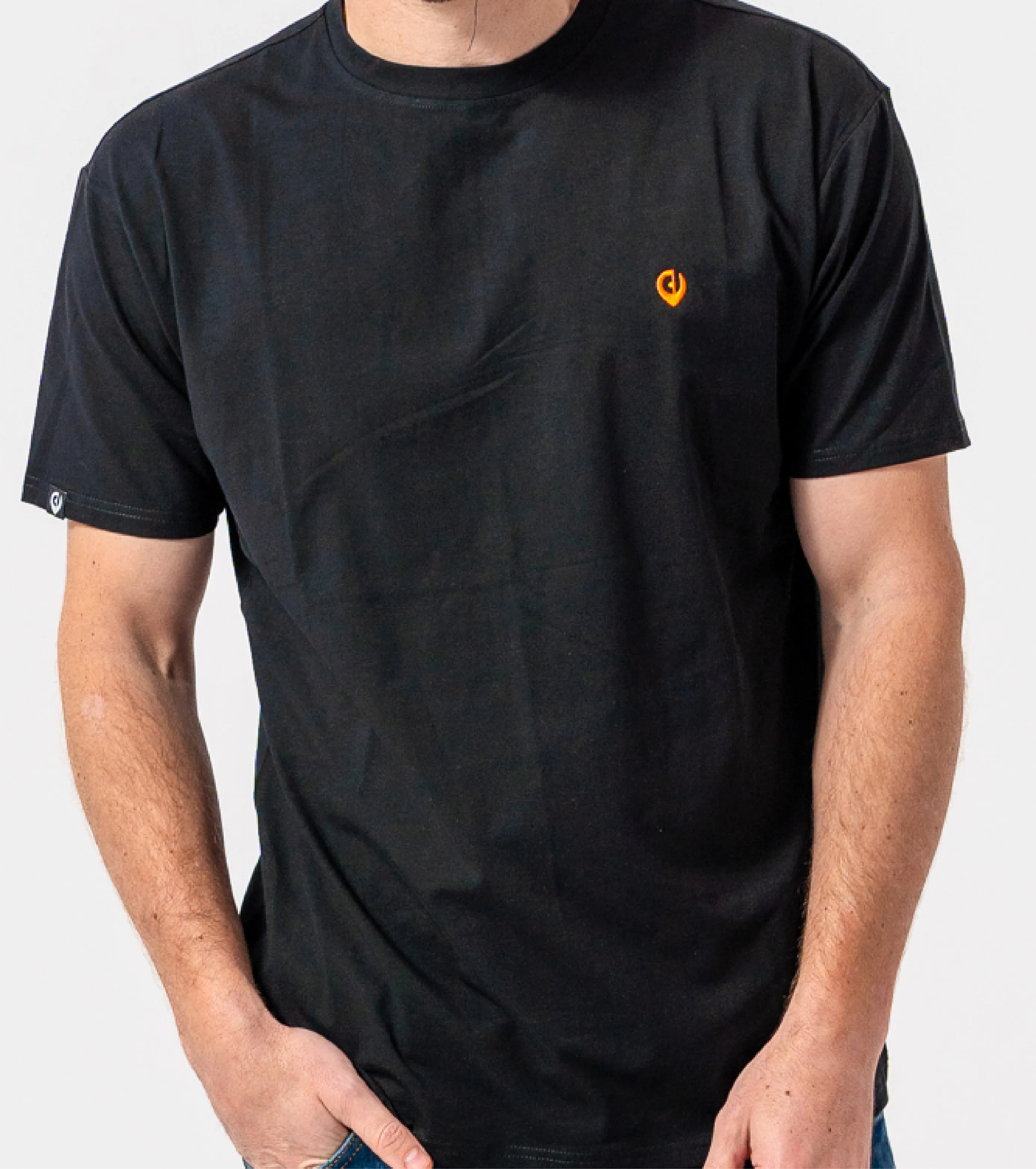 The Dexter - Classic fit T-shirt in Black with Orange accents