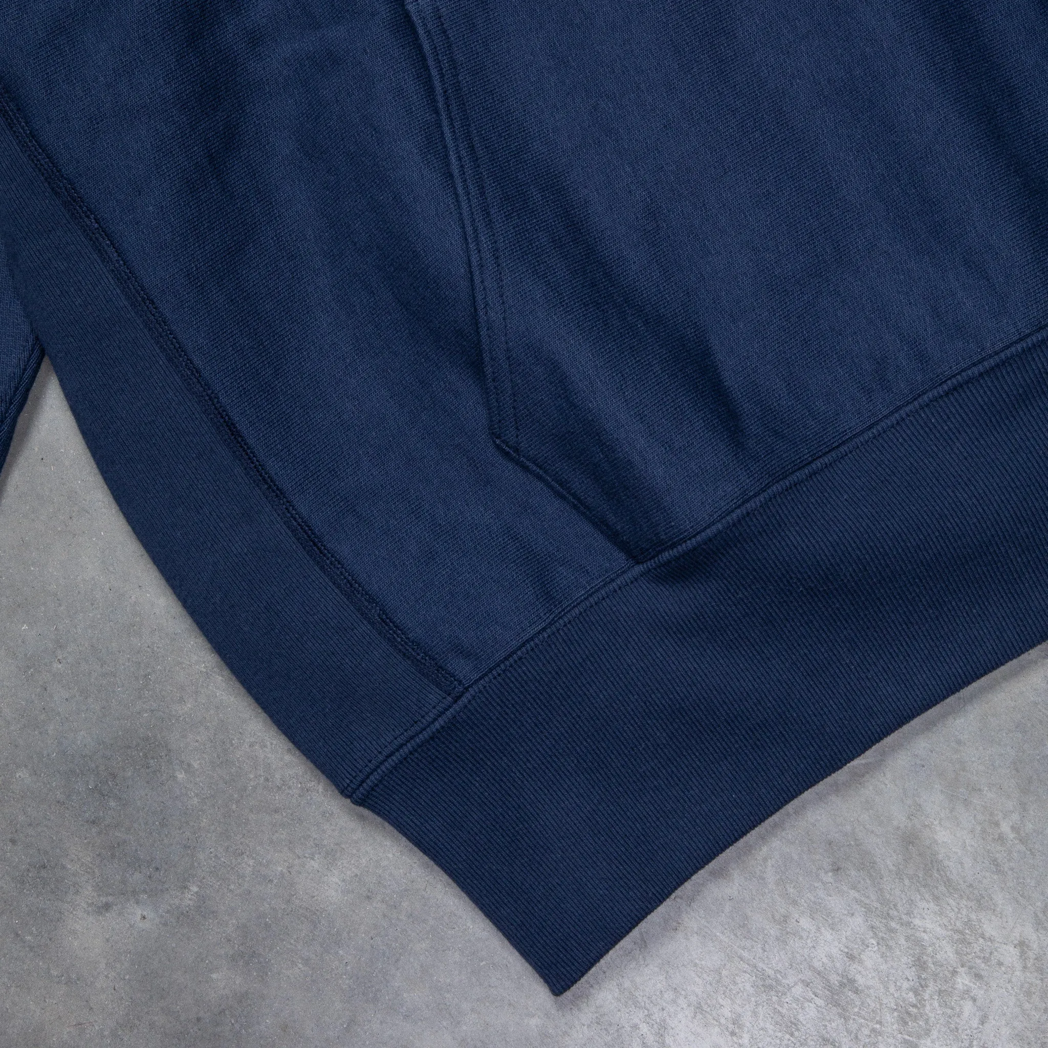 The Real McCoy's Heavyweight Hooded Sweatshirt Navy