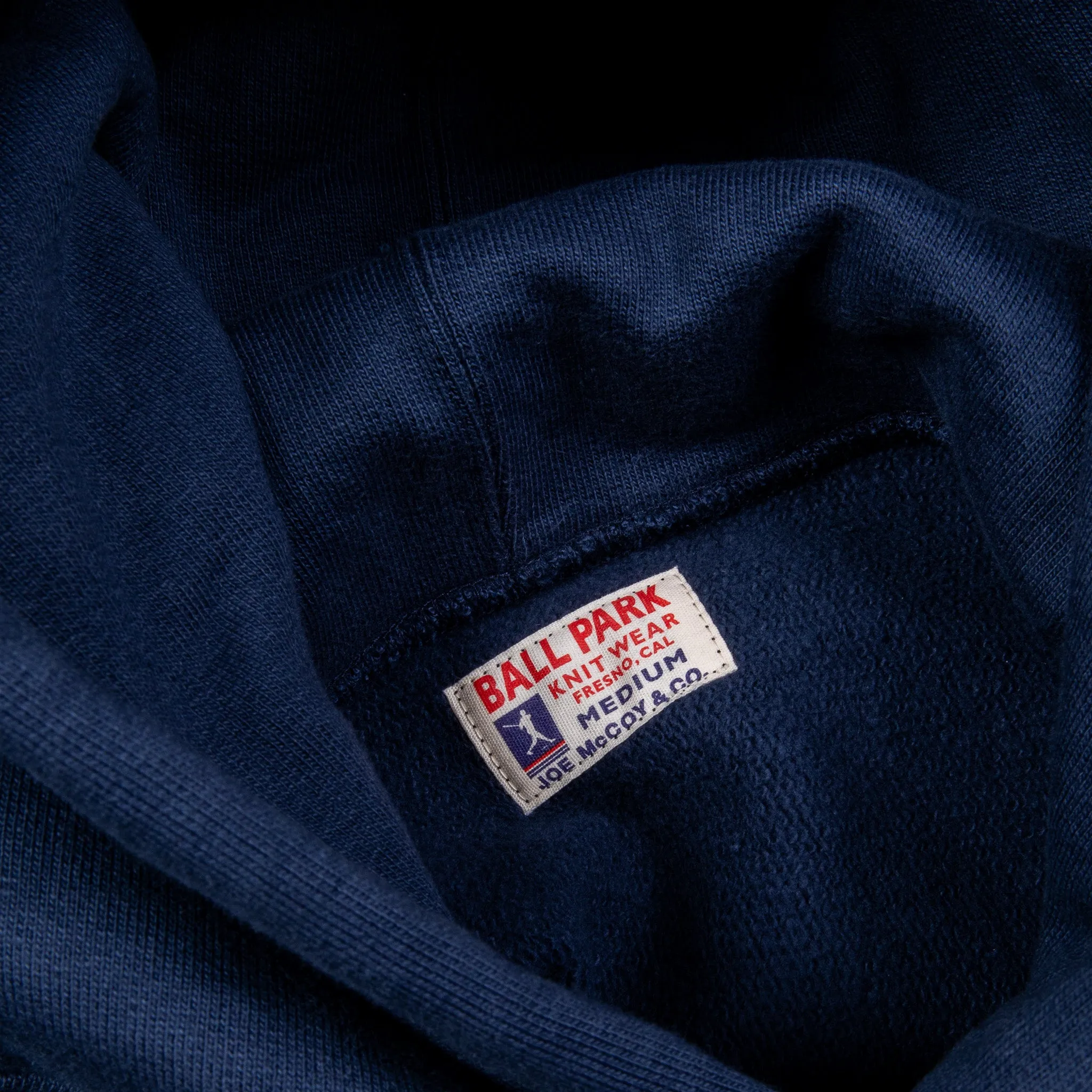 The Real McCoy's Heavyweight Hooded Sweatshirt Navy