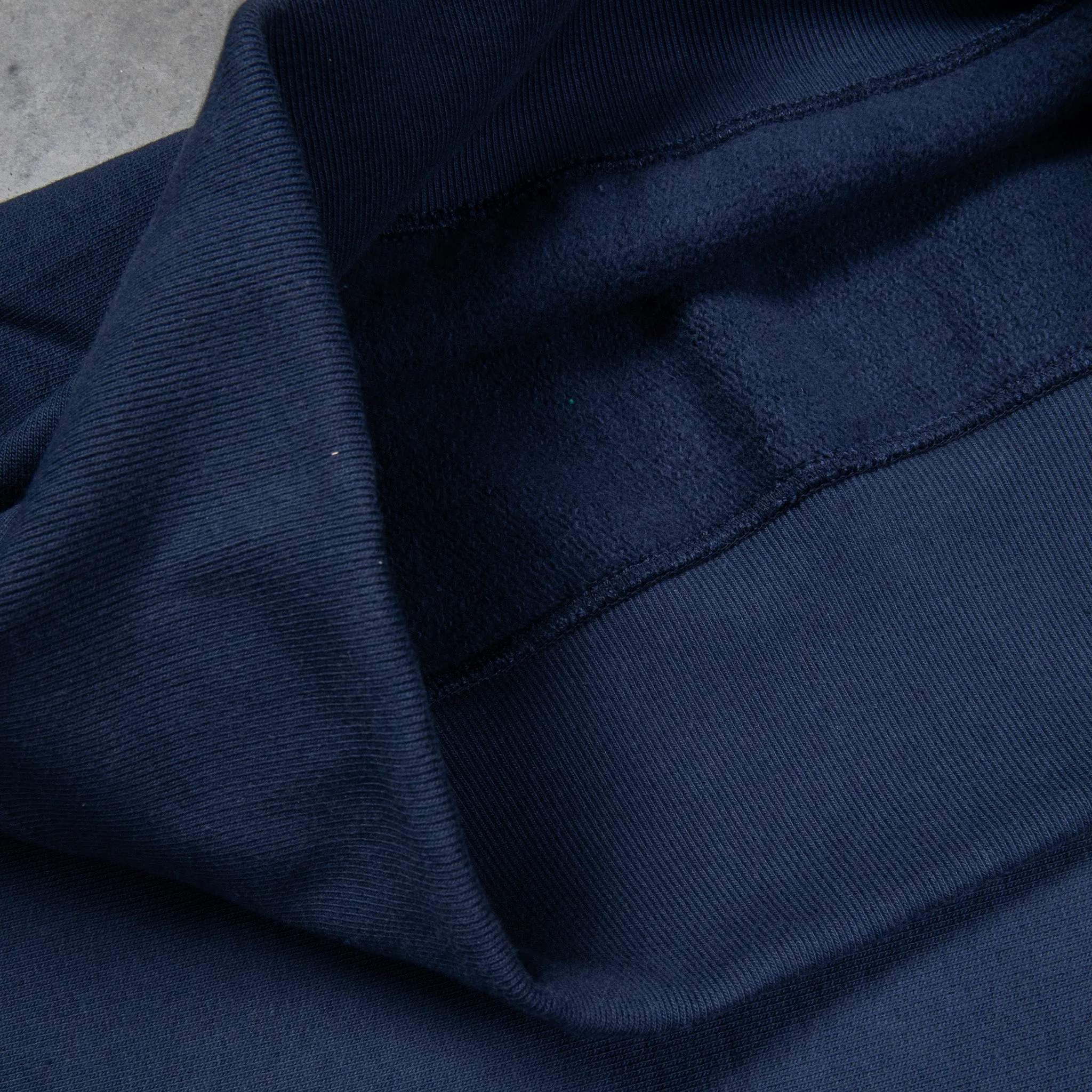 The Real McCoy's Heavyweight Hooded Sweatshirt Navy