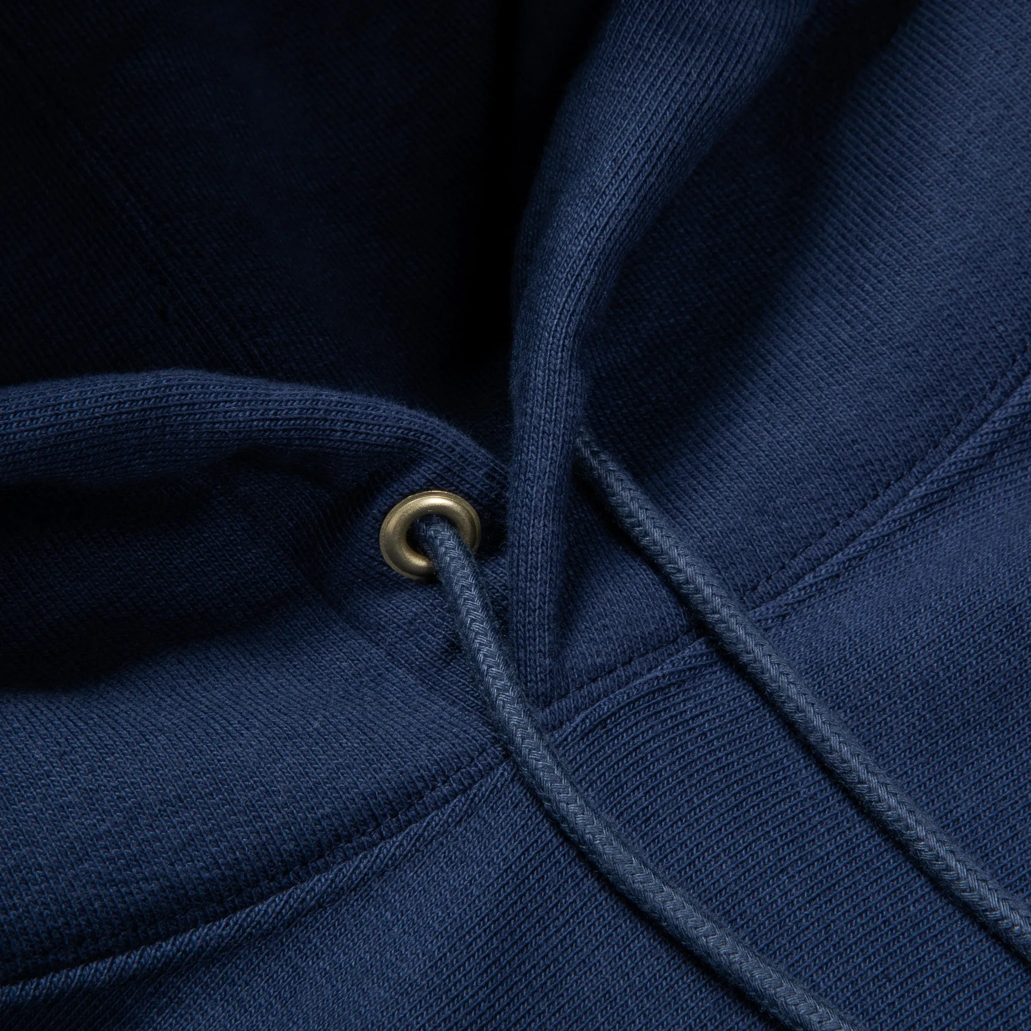 The Real McCoy's Heavyweight Hooded Sweatshirt Navy