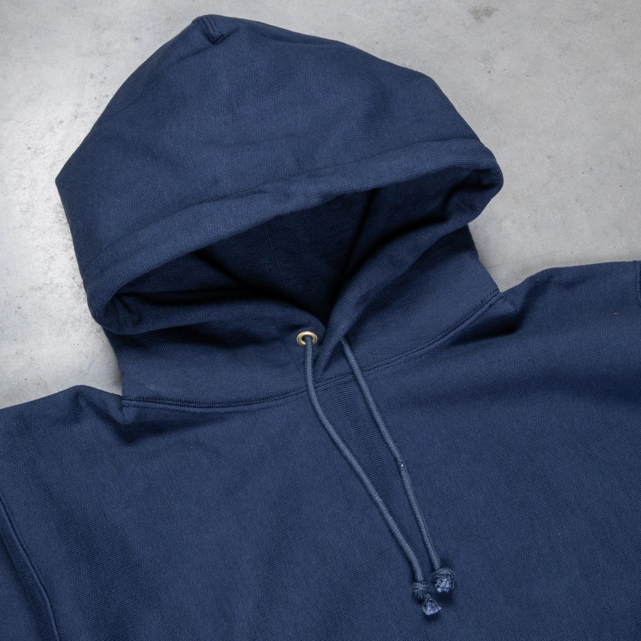 The Real McCoy's Heavyweight Hooded Sweatshirt Navy