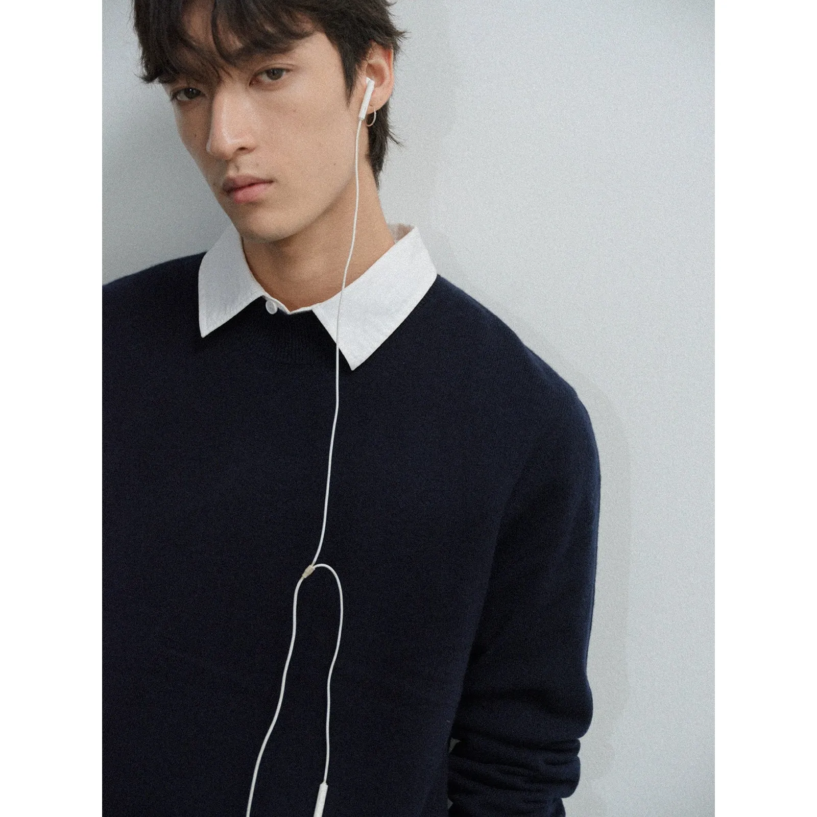Three-Color Wool Cashmere Sweater