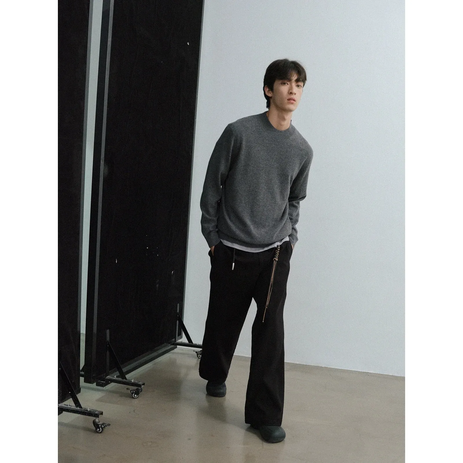 Three-Color Wool Cashmere Sweater