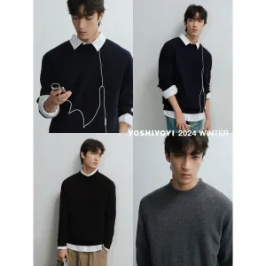 Three-Color Wool Cashmere Sweater