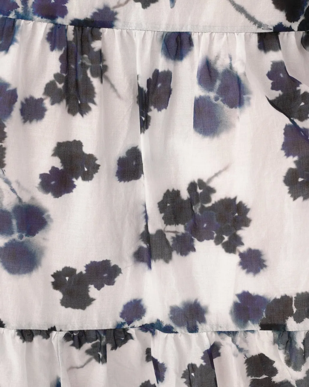 Tie Waist Button Up Watercolor Small Floral Shirt