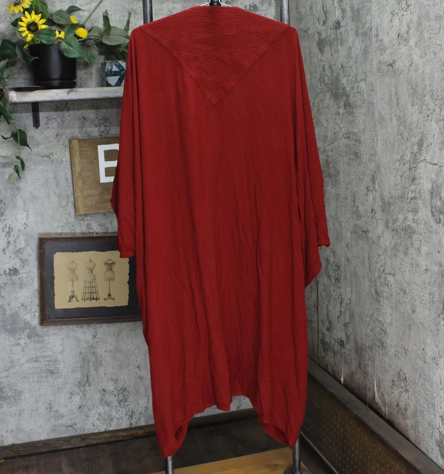 Tienda Ho Womens Heavyweight Kimono Open Front Cardigan Red One Size
