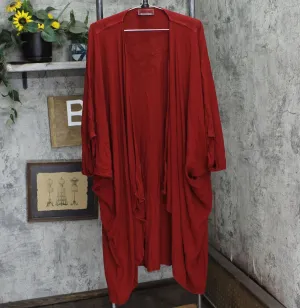 Tienda Ho Womens Heavyweight Kimono Open Front Cardigan Red One Size