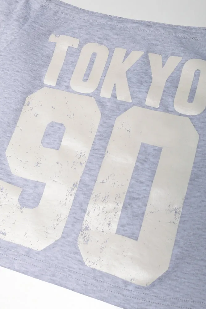 Tokyo Off The Shoulder Top Grey