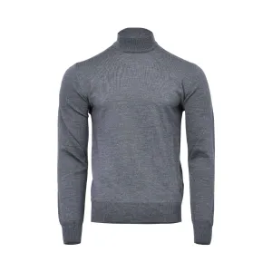 Tombolini Men's Grey Wool Turtleneck Sweater