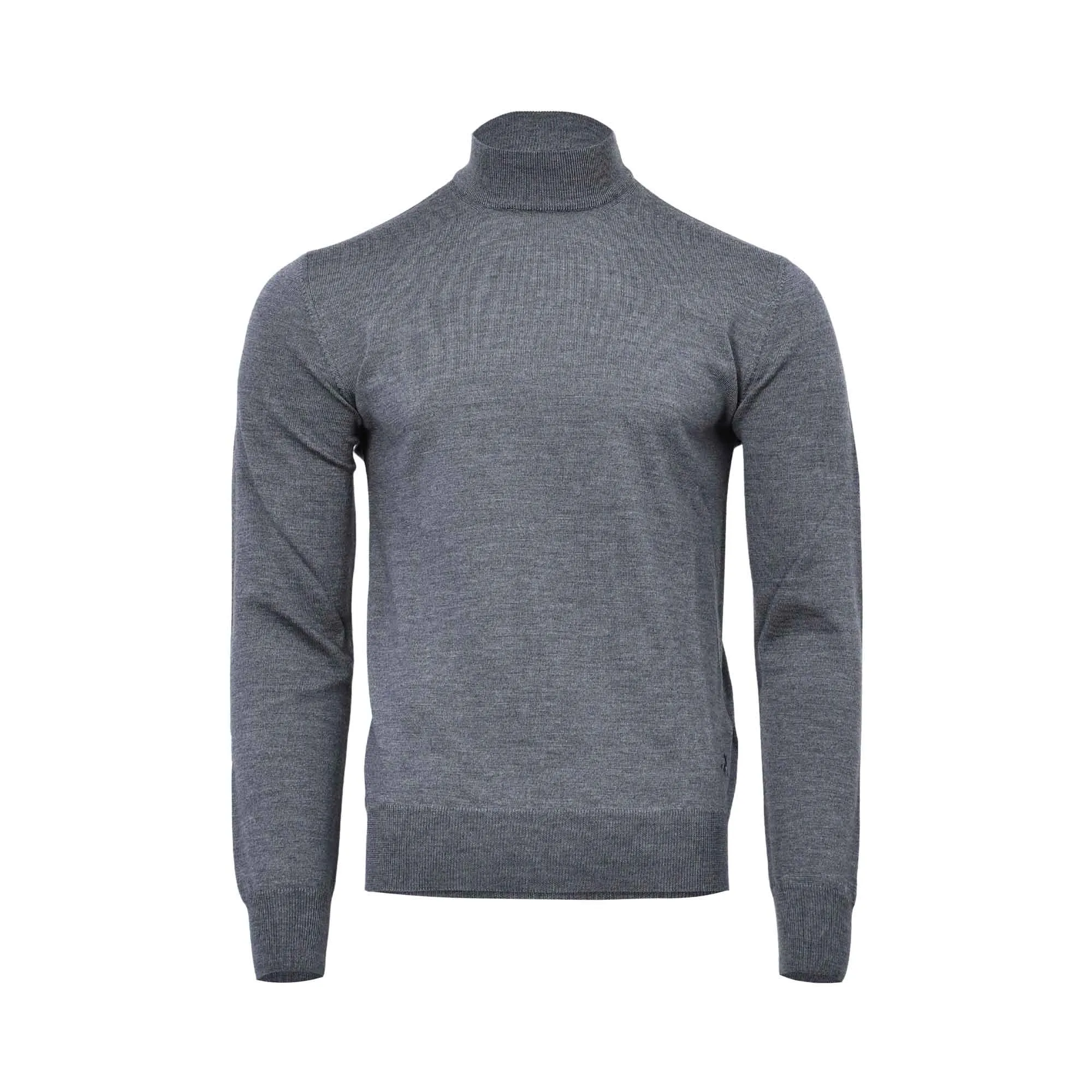 Tombolini Men's Grey Wool Turtleneck Sweater