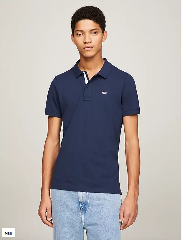 Tommy Jeans | Slim Fit Poloshirt aus reiner Bio-Baumwolle | C87 NAVY