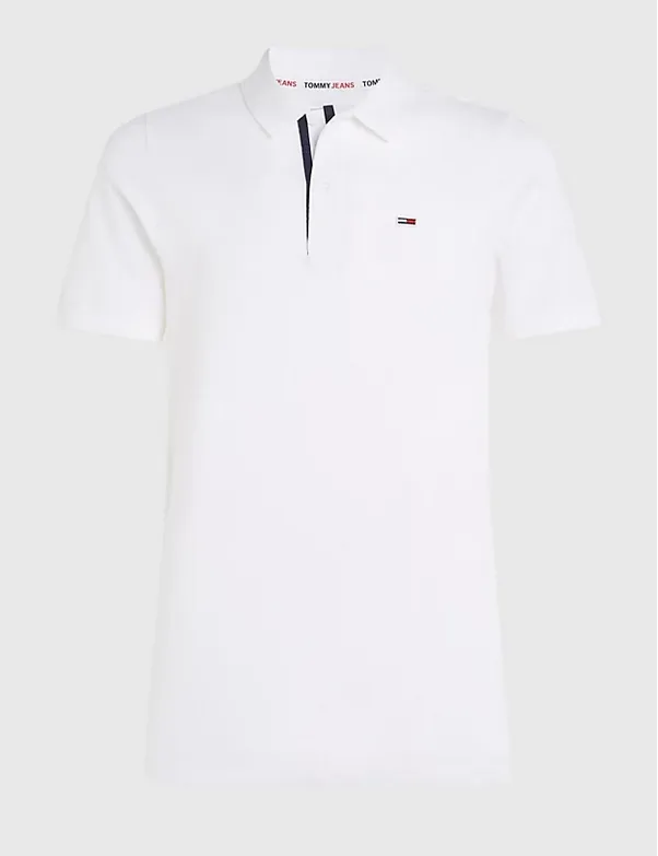 Tommy Jeans | Slim Fit Poloshirt aus reiner Bio-Baumwolle | YBR WHITE