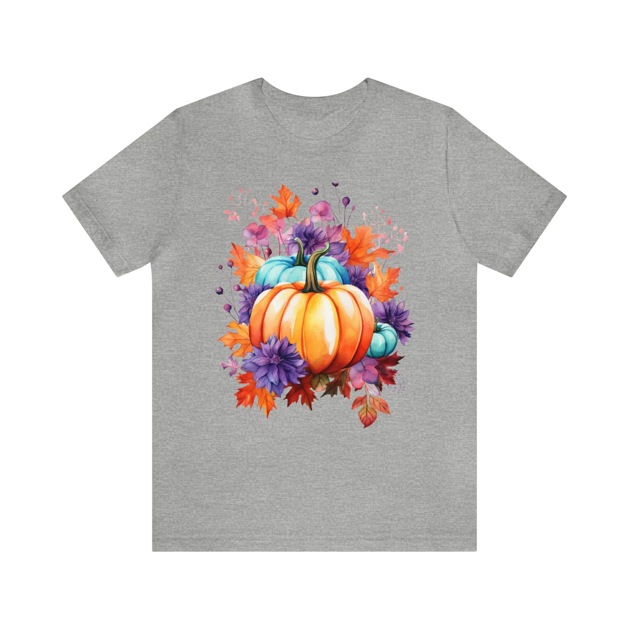 TShirt Fall Pumpkin & Leaves Shirt Funny Short Sleeve T-shirt Gift